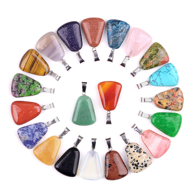Crystal Pendant Necklace Natural Stone - 20 개/가방 조각 화이트 크리스탈 원시