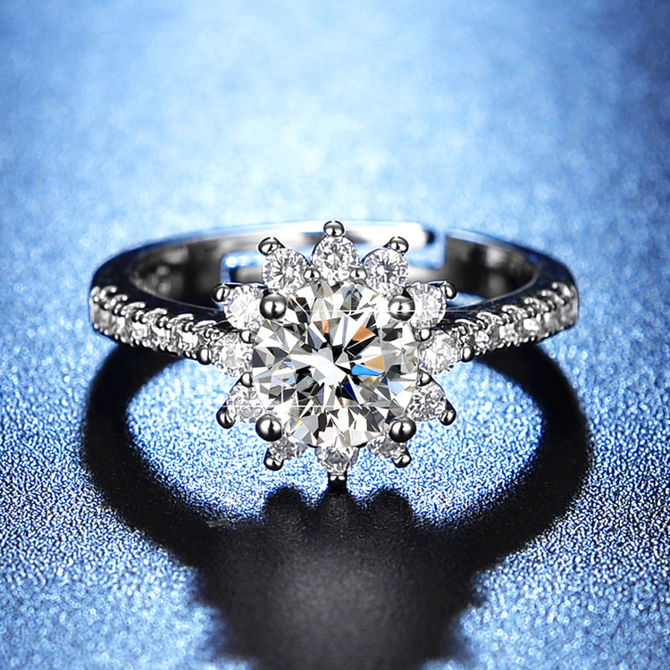 여성용 모이사나이트 반지 해바라기 디자인 1캐럿 화이트 - Moissanite Engagement Ring 1 Carat 리뷰 및 가격
