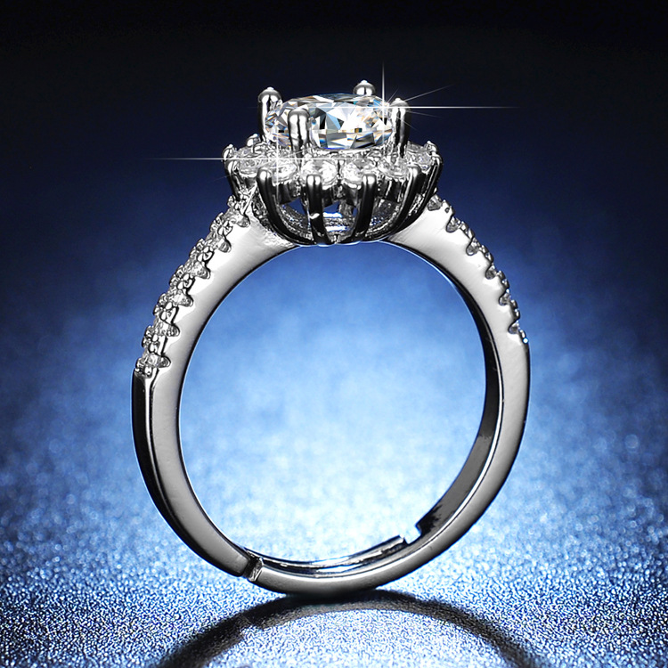 여성용 모이사나이트 반지 해바라기 디자인 1캐럿 화이트 - Moissanite Engagement Ring 1 Carat 리뷰 및 가격
