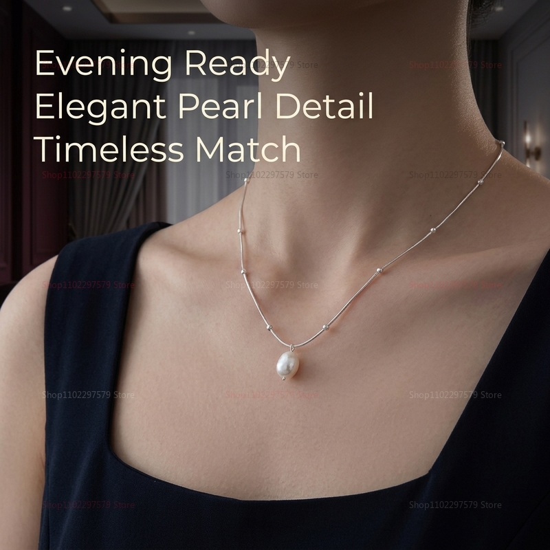 여성을 위한 담수 진주 펜던트 목걸이, 은색 체인, 섬 - Pearl Choker Necklace Vintage 리뷰 및 가격