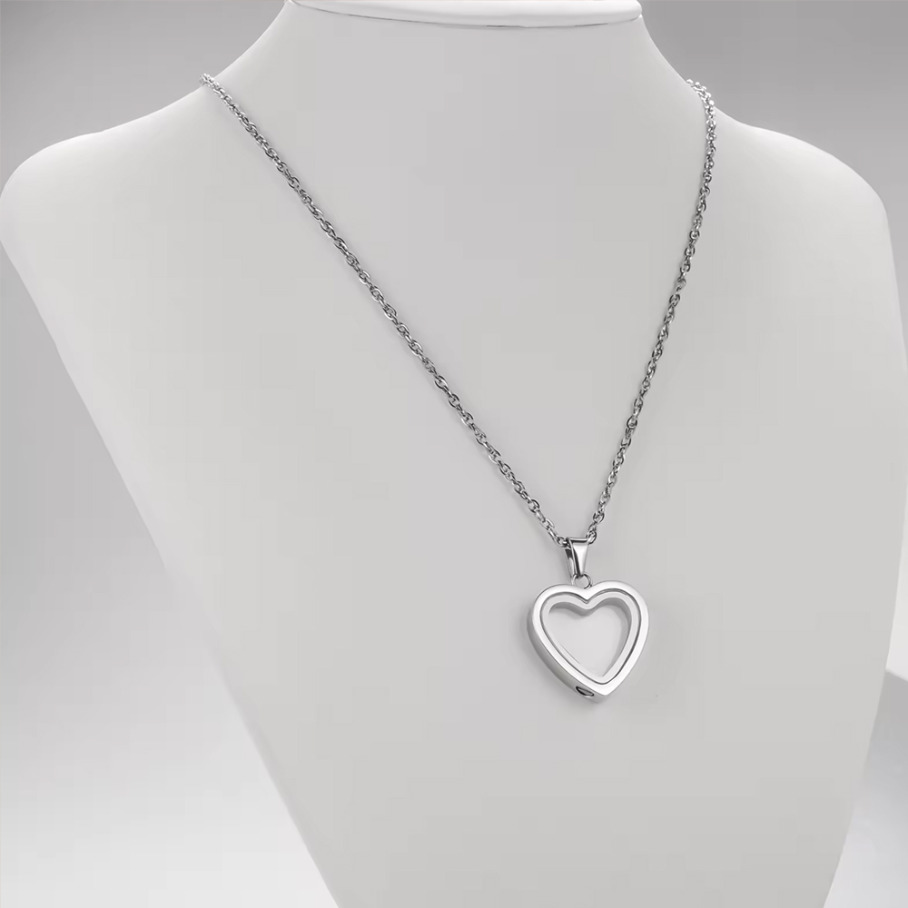 유골을위한 심장 화장 보석 목걸이 유골을위한 심장 기념 - Heart Locket Necklace Photo 리뷰 및 가격