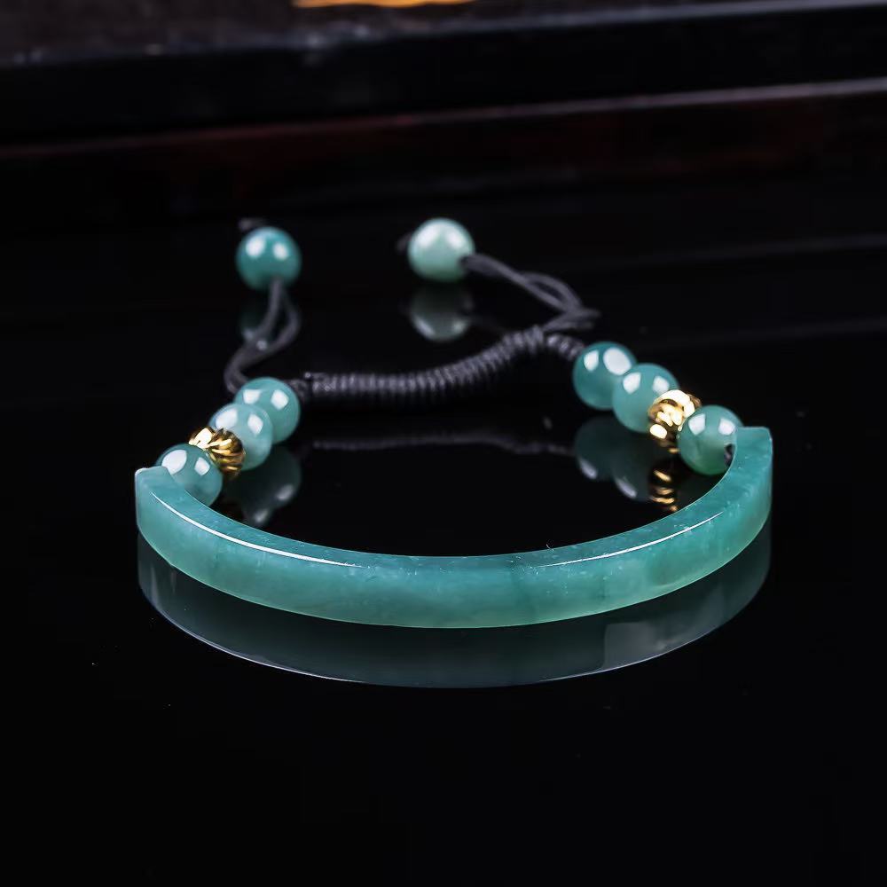미얀마 비취 팔찌 액세서리 조각된 보석 천연 버마 비취 - Bracelets 리뷰 및 가격