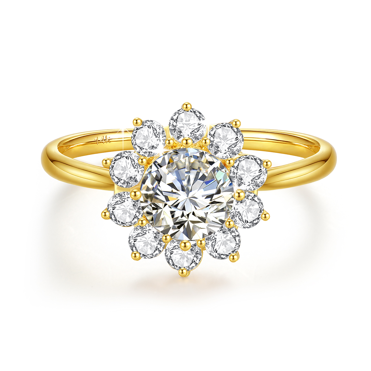 시지나오 100% 진짜 14k 금 꽃반지 풀 모이사나이 - Moissanite Engagement Ring 1 Carat 리뷰 및 가격