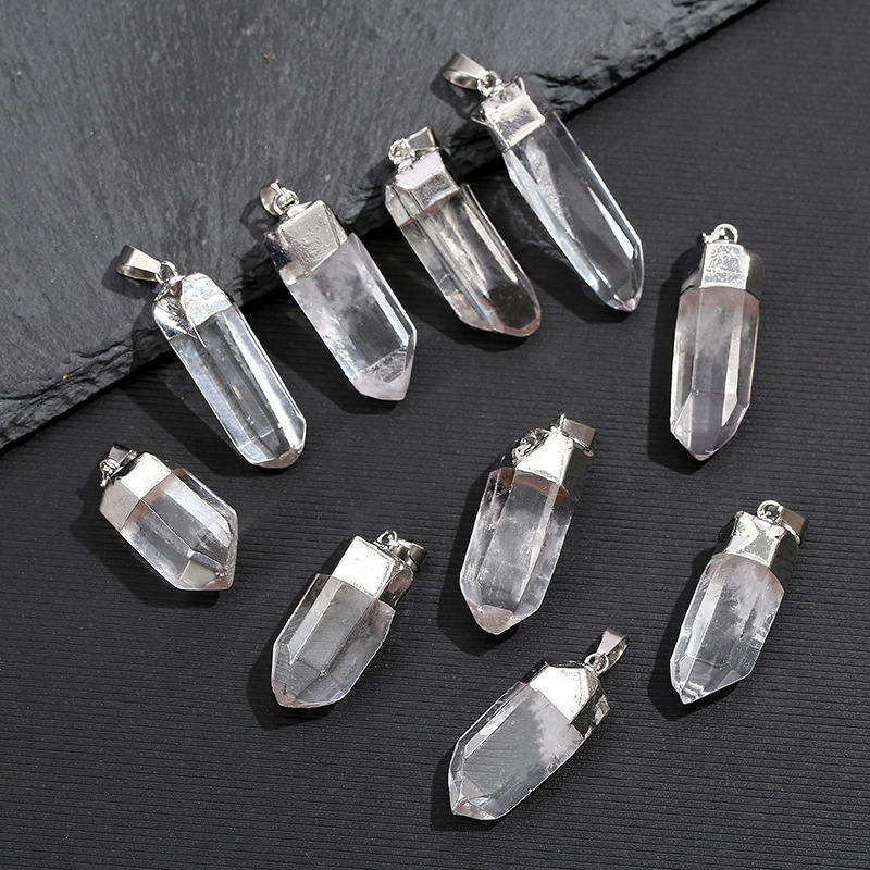 천연 투명 석영 크리스탈 펜던트 전기도금 광택 원석 에 - Crystal Pendant Necklace Natural Stone 리뷰 및 가격